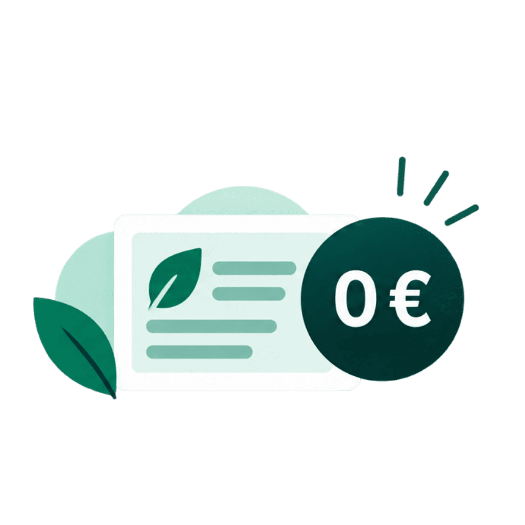 Dokument mit 0 Euro Symbol